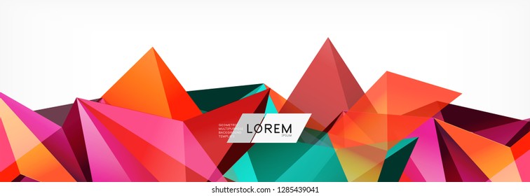 Estilo de arte poligonal triangular 3d. Diseño geométrico futuro. Geometría vectorial, decoración futurista.