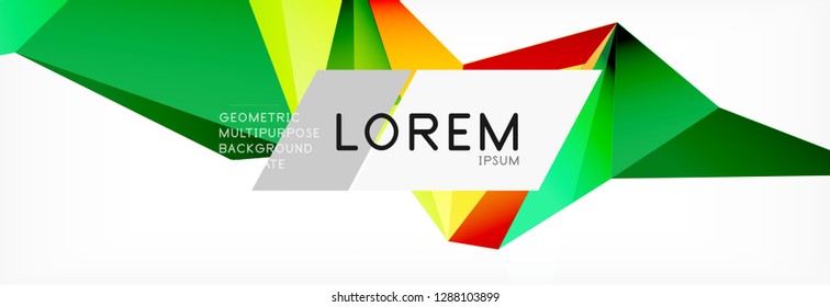 Triangle 3d polygonal art style. Future geometric design. Vector geometry futuristic decoration.