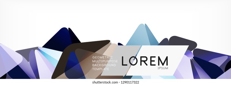 Triangle 3d polygonal art style. Future geometric design. Vector geometry futuristic decoration.