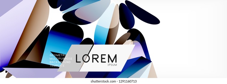 Triangle 3d polygonal art style. Future geometric design. Vector geometry futuristic decoration.