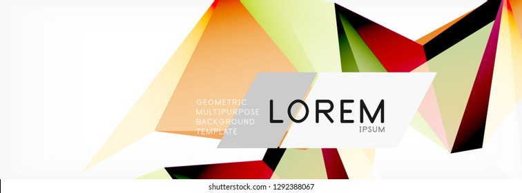 Estilo de arte poligonal triangular 3d. Diseño geométrico futuro. Geometría vectorial, decoración futurista.