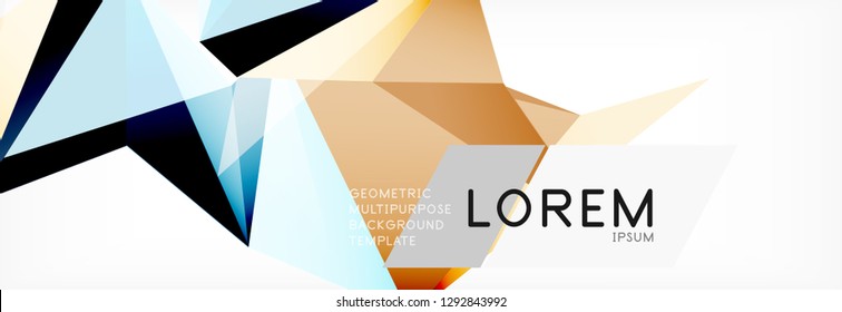 Estilo de arte poligonal triangular 3d. Diseño geométrico futuro. Geometría vectorial, decoración futurista.