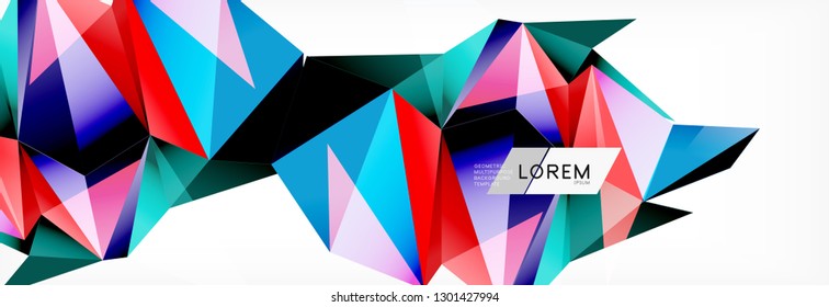 Dreieck 3D-Kunststil. Zukünftiges geometrisches Design. Vektorgeometrie futuristische Dekoration.