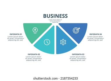 Triangle with 4 elements, infographic template for web, business, presentations, vector illustration. Business data visualization.