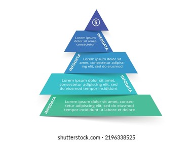 Triangle with 4 elements, infographic template for web, business, presentations, vector illustration. Business data visualization.