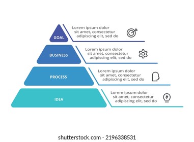 Triangle with 4 elements, infographic template for web, business, presentations, vector illustration. Business data visualization.