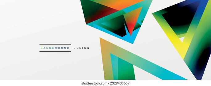 Triangle abstract background. 3d vector basic shape technology or business concept composition. Trendy techno business template for wallpaper, banner, background or landing
