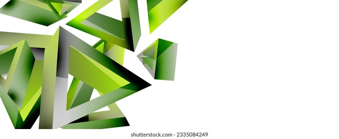Triangle abstract background. 3d vector basic shape technology or business concept composition. Trendy techno business template for wallpaper, banner, background or landing