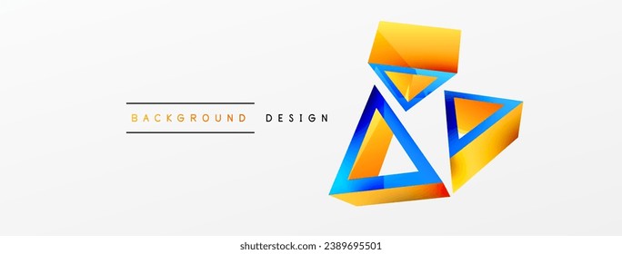 Triangle abstract background. 3d vector basic shape technology or business concept composition. Trendy techno business template for wallpaper, banner, background or landing