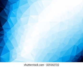 triangle abstract background of blue white winter