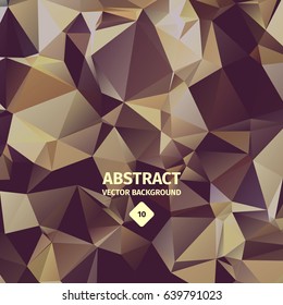 Triangle abstract background, bright brown color, paper folding beautiful design, decorative and representational forms of artwork. Vector illustration