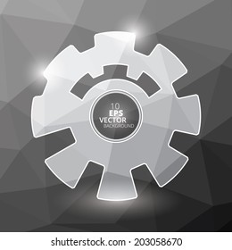 Triangle Abstract Background with shiny Gear, eps10 vector