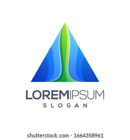 diseño de logotipo de color abstracto triangular