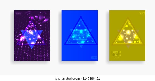 triangle abstract cover set , stock vector background