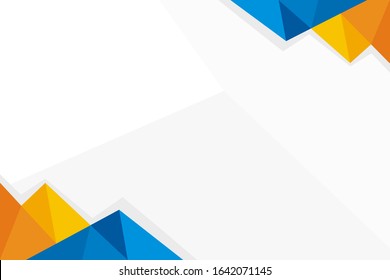 Triangle abstract geometric banner backgrounds. Modern Horizontal Background design with attractive colors, a combination of blue, grey and orange in flat design style.