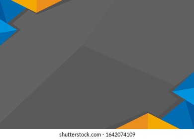 Triangle abstract geometric banner backgrounds. Modern Horizontal Background design with attractive colors, a combination of dark grey, navy  and orange in flat design style.