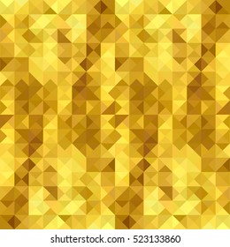 Triangle abstract geometric mosaic gold background for your amazing design. Vector graphic.
