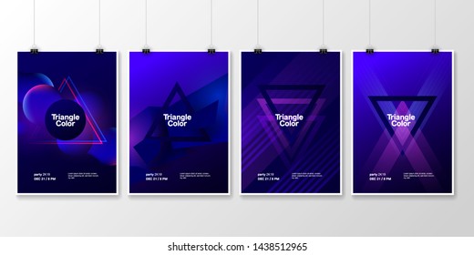 Triangle Abstract Geometric Poster for Music Festival, Electro Music Club Poster