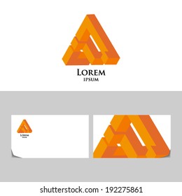 Triangle abstract impossible orange.Icon design element with business card template Corporate Stylish icon.