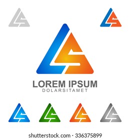 Triangle Abstract Letter L And S Logo Template