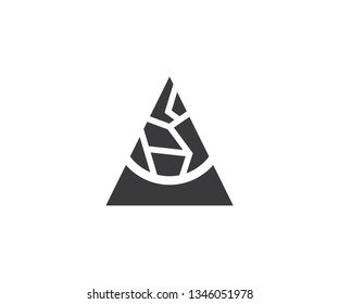 Triangle Abstract and Letter A Logo Template