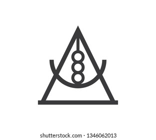 Triangle Abstract and Letter A Logo Template