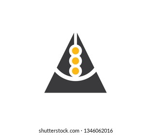 Triangle Abstract and Letter A Logo Template