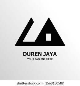 Triangle abstract logo black, House logo design.
