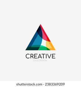 Logotipo abstracto de triángulo, icono de emblema comercial