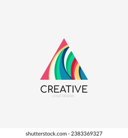 Triangle abstract logo, business emblem icon