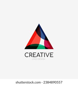 Triangle abstract logo, business emblem icon
