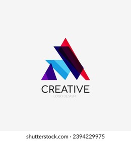 Triangle abstract logo, business emblem icon