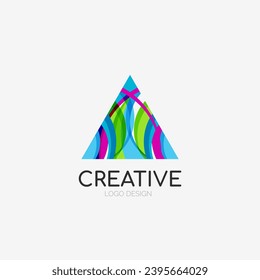 Triangle abstract logo, business emblem icon