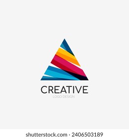 Triangle abstract logo, business emblem icon