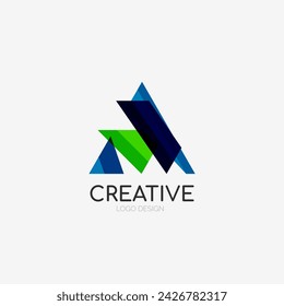 Triangle abstract logo, business emblem icon