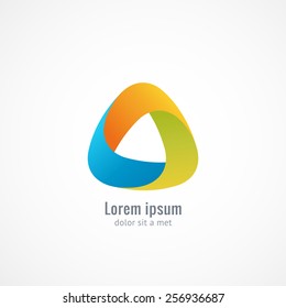 Triangle abstract logo. Infinite looped shape. 