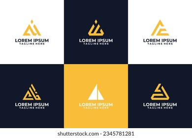 Colección de plantillas de logotipo abstracto de triángulo