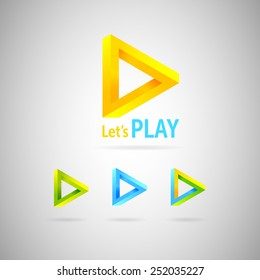 Triangle abstract logo.Colorful impossible geometric shapes.vector illustration