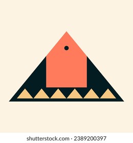 Triángulo Resumen Miniramid Símbolo de cono de pirámide minimalista Elemento de decoración de impresión Plantilla Icono Triángulo Resumen Pirámide minimalista Modelo de patrón de cono