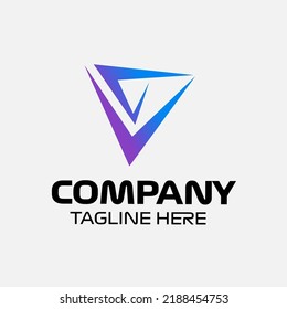 TRIANGLE ABSTRACT MODERN TECHNOLOGY LOGO DESIGN