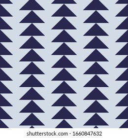 Triangle abstract monochromatic design seamless patterns. A seamless vector background. blue ornament. Graphic modern pattern. Simple graphic design.