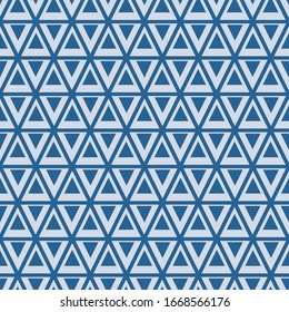 diseño monocromático abstracto triangular sin fisuras. Fondo vectorial sin fisuras. adorno azul. Diseño moderno gráfico. Diseño gráfico simple.