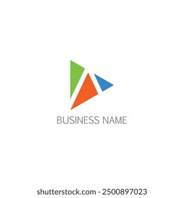 Logotipo abstracto de la compañía de la forma del triángulo