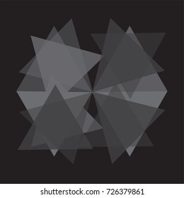 Triangle abstract vctor icon on dark background