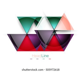 Fondo vectorial abstracto de triángulo. Composición moderna y colorida