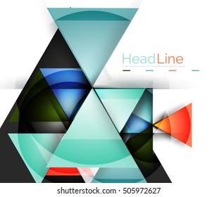 Fondo vectorial abstracto de triángulo. Composición moderna y colorida