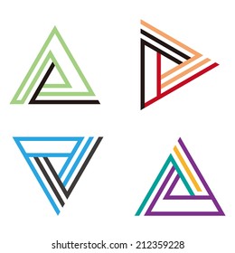 Triangle abstract vector design logo template. Arrows template. 