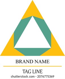 Triangle abstract vector logo design for industry company or business