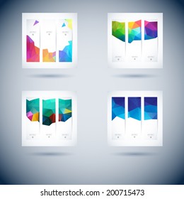triangle abstract vector vertical banner with triangle object triangle group colourful abstract background scene technology pile colorful ripple cloud performance modern site business blue wave clouds
