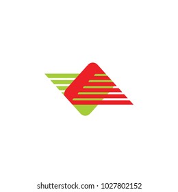 triangle abstract wings motion symbol logo vector 